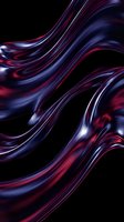 Flowing liquid waves in deep blue and red neon colors with glossy highlights against black background, suitable for modern digital design and tech graphics.