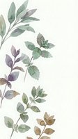 Watercolor botanical branches with green and purple leaves on white background for wedding invitations, greeting cards and nature designs.