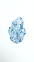 Watercolor illustration of blue crystal cluster isolated on white background, ready for design projects, merchandise, and creative applications.
