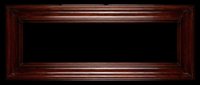 Dark brown wooden frame with horizontal rectangular opening, isolated on transparent background. Ready for design use on t-shirts, posters, clipart, print-on-demand products, and sublimation projects.