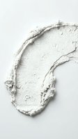 Thick white cream or paste smear with textured brushstrokes on isolated background, suitable for cosmetics, skincare, and beauty product packaging design.