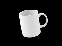 White ceramic coffee mug isolated on transparent background, ready for sublimation, print on demand, mockup, sticker, clipart, and t-shirt design use.