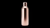 Sleek rose gold metallic water bottle with screw cap, isolated on transparent background. Ready for t-shirt designs, product mockups, clipart, stickers, and print-on-demand applications.