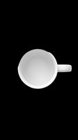 White ceramic coffee mug top view, isolated on transparent background. Ready for sublimation, print on demand, mockup, sticker, and T-shirt design use.