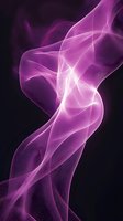 Ethereal purple smoke waves flow gracefully against dark background, creating dynamic abstract curves and light effects for modern design projects.
