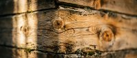 Rustic weathered wooden planks with natural grain patterns and knots creating warm textured background for vintage design projects and rustic decor applications.