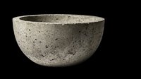 Rustic concrete bowl isolated on transparent background, ready for T-shirt design, stickers, clipart, print on demand, and sublimation projects.