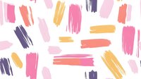 Abstract brush strokes pattern in pink, coral, yellow and purple colors on white background. Seamless repeating design for fabric, wallpaper and surface pattern projects.