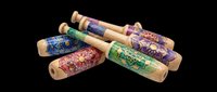 Colorful hand-painted wooden rolling pins with mandala floral patterns, isolated on transparent background, ready for T-shirt, sticker, clipart, and print on demand design use.