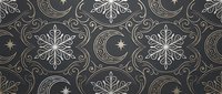 Elegant vintage seamless pattern with ornate snowflakes and decorative swirls on dark background. Perfect for winter holidays, wrapping paper, textiles.