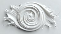 White cream swirl with dynamic splash isolated on transparent background for cosmetic and skincare product design applications.