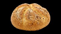 Whole grain seeded bread roll isolated on transparent background, ready for bakery menus, food packaging, restaurant designs, print-on-demand products, and culinary graphics.