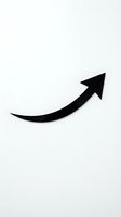 Black curved arrow pointing upward and right on white background isolated for graphic design and business presentations.