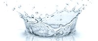 Water splash with droplets frozen in motion against white background, suitable for beverage, refreshment, and product advertising campaigns.