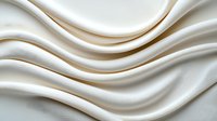Luxurious white silk fabric with elegant flowing waves and soft folds creates gentle curves and shadows on smooth textile surface, suitable for wedding designs.