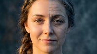 Young woman face showing aging process transformation from youth to elderly with wrinkles and time passage concept for skincare and anti-aging treatments.