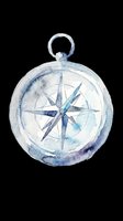 Watercolor compass rose isolated on transparent background, ready for t-shirt designs, clipart, stickers, sublimation, and print-on-demand products.