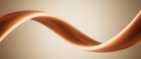 Smooth flowing copper ribbon with glossy finish undulating across neutral background, suitable for luxury branding and cosmetic packaging design projects.