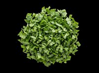 Chopped green onion pieces isolated on transparent background, ready for culinary design, food packaging, recipe graphics, cooking blogs, restaurant menus, and print-on-demand food products.