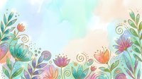 Watercolor floral border with pastel flowers and leaves on isolated white background, ready for greeting cards, invitations, and design projects.