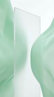 Soft mint green flowing waves frame a blank white vertical rectangle, creating an elegant abstract background suitable for product displays, web design, and marketing materials.