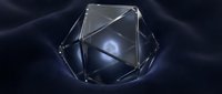 Transparent geometric sphere with glowing core and connected nodes on dark background, suitable for technology, science, and digital design projects.