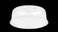 Transparent clear dome food cover with ventilation holes, isolated on transparent background. Ready for clipart, print-on-demand, sublimation, and design projects.