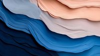 Layered wavy paper in pastel pink, navy blue and gray shades creating abstract modern background with soft shadows and depth effect.