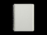 Spiral bound notebook with blank cream pages and metal coil binding, isolated on transparent background. Ready for clipart, print-on-demand, sublimation, t-shirt design, and sticker applications.