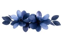 Elegant navy blue watercolor floral composition with delicate petals and leaves on white background, isolated design element for wedding stationery and decor.