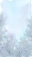Watercolor frost border with delicate ice crystal foliage on white background, isolated design element for winter greeting cards, invitations, and seasonal marketing materials.