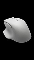 Ergonomic wireless computer mouse in light gray with contoured design, isolated on transparent background. Ready for clipart, product mockups, tech illustrations, print-on-demand designs, and digital assets.