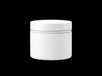 White cosmetic jar with lid isolated on transparent background, ready for T-shirt, sticker, print on demand, sublimation, and packaging mockup design use.