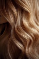 Luxurious blonde wavy hair with golden highlights showcasing smooth texture and natural shine for beauty and haircare concepts.