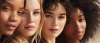 Close up portrait of diverse young women with different skin tones and features showing natural beauty, inclusivity and confidence in modern beauty concept.
