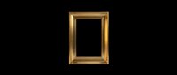 Ornate gold picture frame isolated on transparent background, ready for design use on t-shirts, posters, clipart, stickers, sublimation and print-on-demand products.