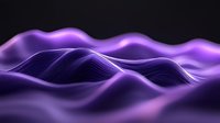 Abstract digital waves in purple and black creating smooth undulating terrain with glowing neon lines forming dynamic topographic landscape visualization.
