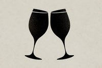 Two elegant black champagne flutes clinking together in celebratory toast on neutral background for wedding invitations and party designs.