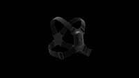 Black posture corrector brace with adjustable straps, isolated on transparent background, ready for sticker, clipart, print on demand, and t-shirt design use.