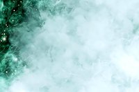 Ethereal emerald green smoke and light particles create mystical atmospheric background with soft white gradient fade, suitable for fantasy or magical designs.