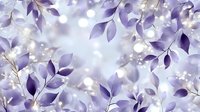 Delicate purple leaves with sparkling bokeh lights creating a dreamy, ethereal background for romantic or fantasy designs.