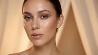 Young Caucasian woman with glowing skin and natural makeup showcasing skincare routine and beauty treatment results for cosmetic advertising campaigns.