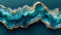 Luxurious teal and gold abstract fluid art with flowing organic shapes and metallic accents for modern interior design and sophisticated decor projects.