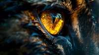 Close-up macro shot of reptile eye with golden amber iris and vertical pupil, detailed scales and textured skin, dramatic lighting for wildlife photography.