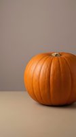 Fresh orange pumpkin on neutral beige background for autumn harvest decoration, Halloween celebration, thanksgiving holiday cooking and seasonal design.