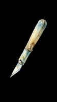 Vintage fountain pen with natural wood and blue-green accents, isolated on transparent background. Ready for clipart, t-shirt design, stickers, print-on-demand, and sublimation projects.
