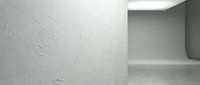 Modern minimalist interior with textured white wall and smooth concrete floor in empty contemporary architectural space for design projects.