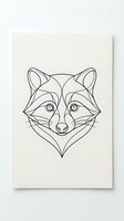 Minimalist line art raccoon face portrait with geometric polygonal design on neutral background for modern wall decor and creative projects.