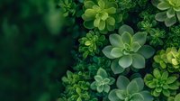 Lush green succulent plants forming natural pattern. Close up view of echeveria rosettes with geometric arrangement creates calming botanical background.