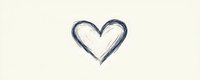 Simple hand drawn heart shape in navy blue brush strokes on light background, artistic minimalist style sketch showing love and affection.